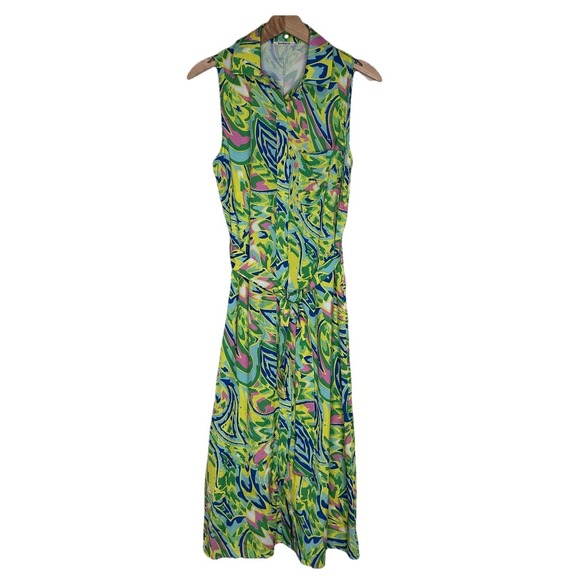 Sunday Dresses & Skirts - Sunday Up Shirt Dress Women's S Multicolor Pastel Abstract Sleeveless‎ Belted